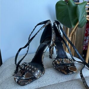 Women's Snakeskin Strappy Heels